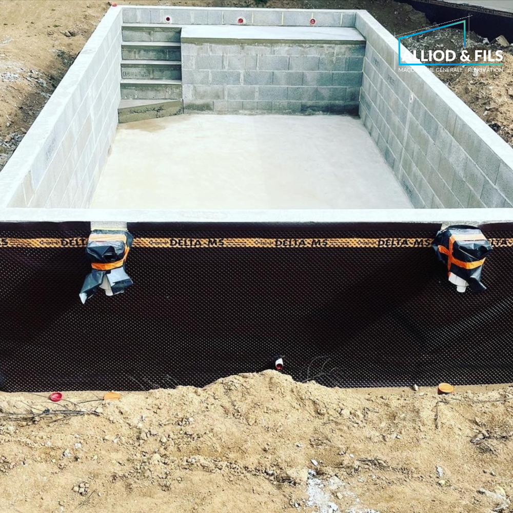maconnerie neuve piscines bloc bancher polystyrène annonay